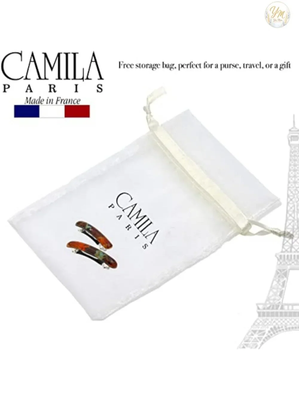 French Hair Barrettes for Women Girls, Cellulose Acetate, Strong Hold Clips